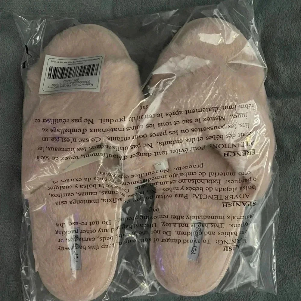 Splendid faux fur slippers- crystal pink